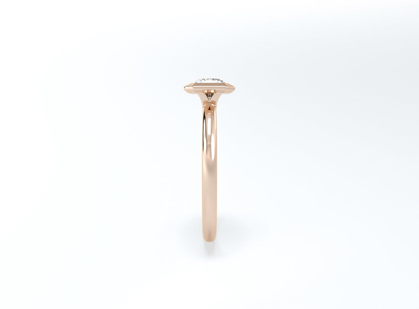 Radiant Cut Bezel Ring - Rose Gold - Bodega
