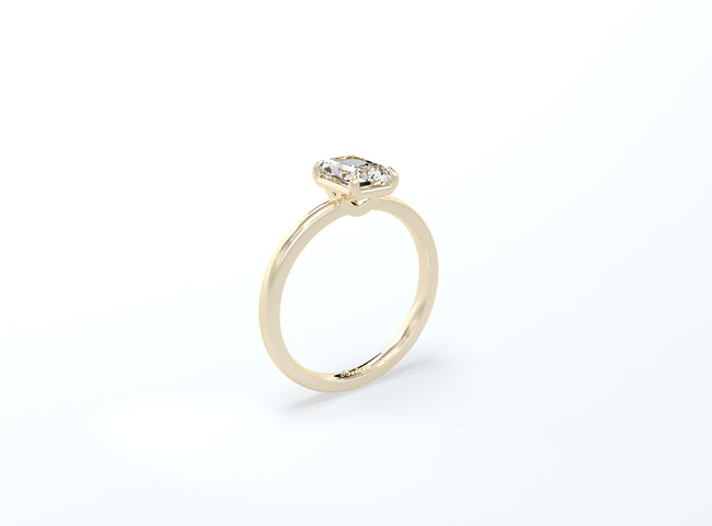 Radiant Cut Solitaire Ring - Yellow Gold - Bodega