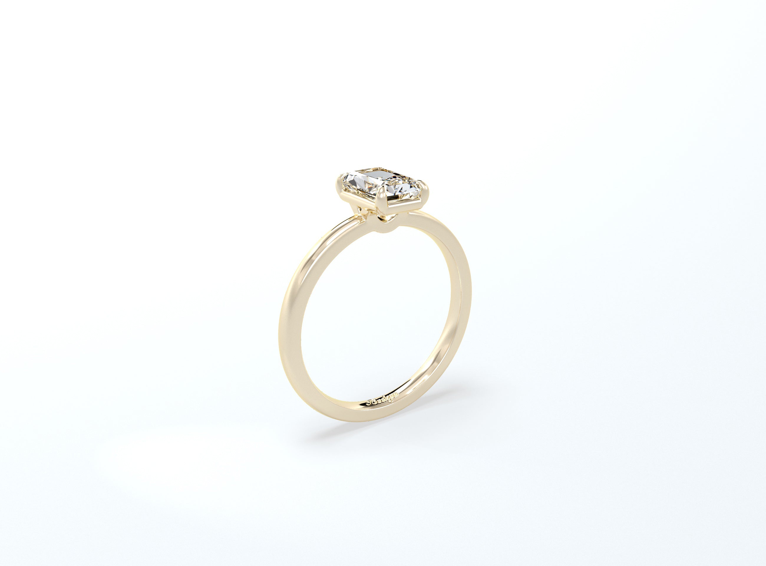 Radiant Cut Solitaire Ring - Rose Gold - Bodega