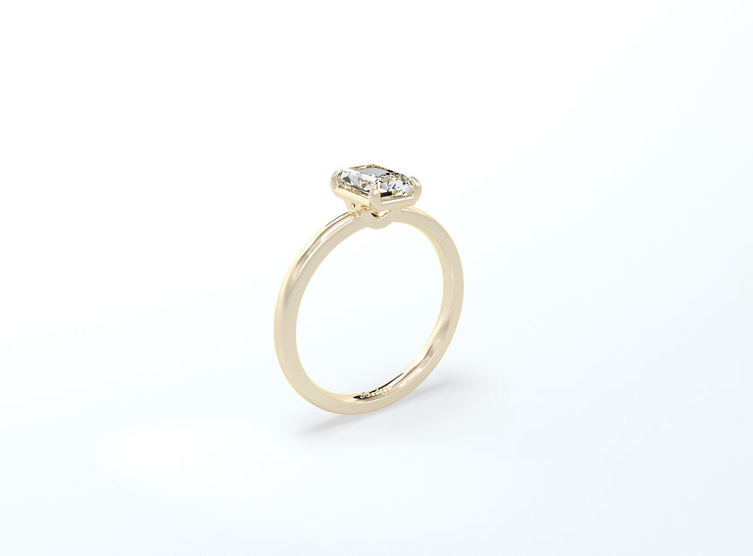 Radiant Cut Solitaire Ring - Rose Gold - Bodega