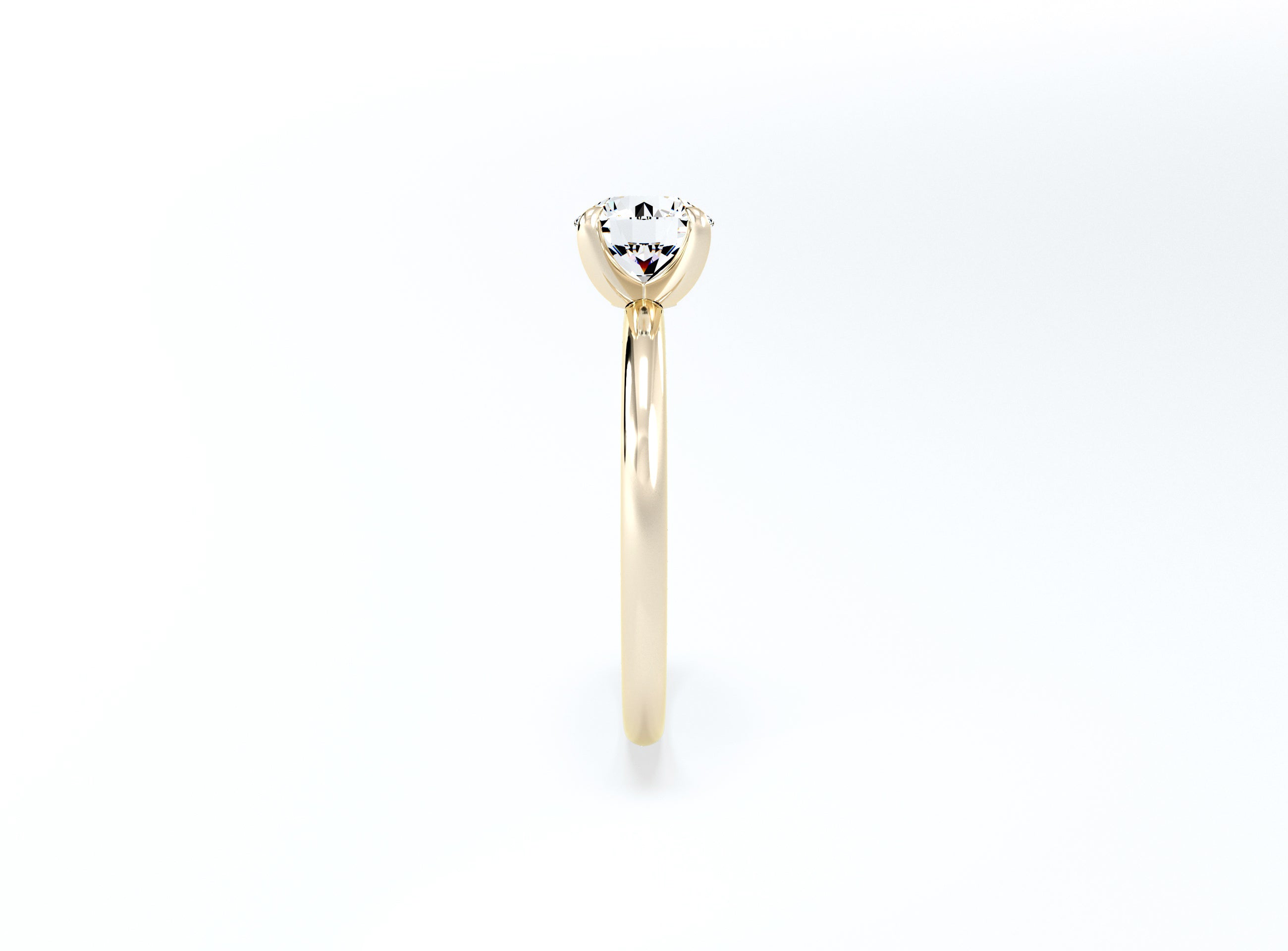 4 Claw Round Brilliant Solitaire Ring - Yellow Gold - Bodega