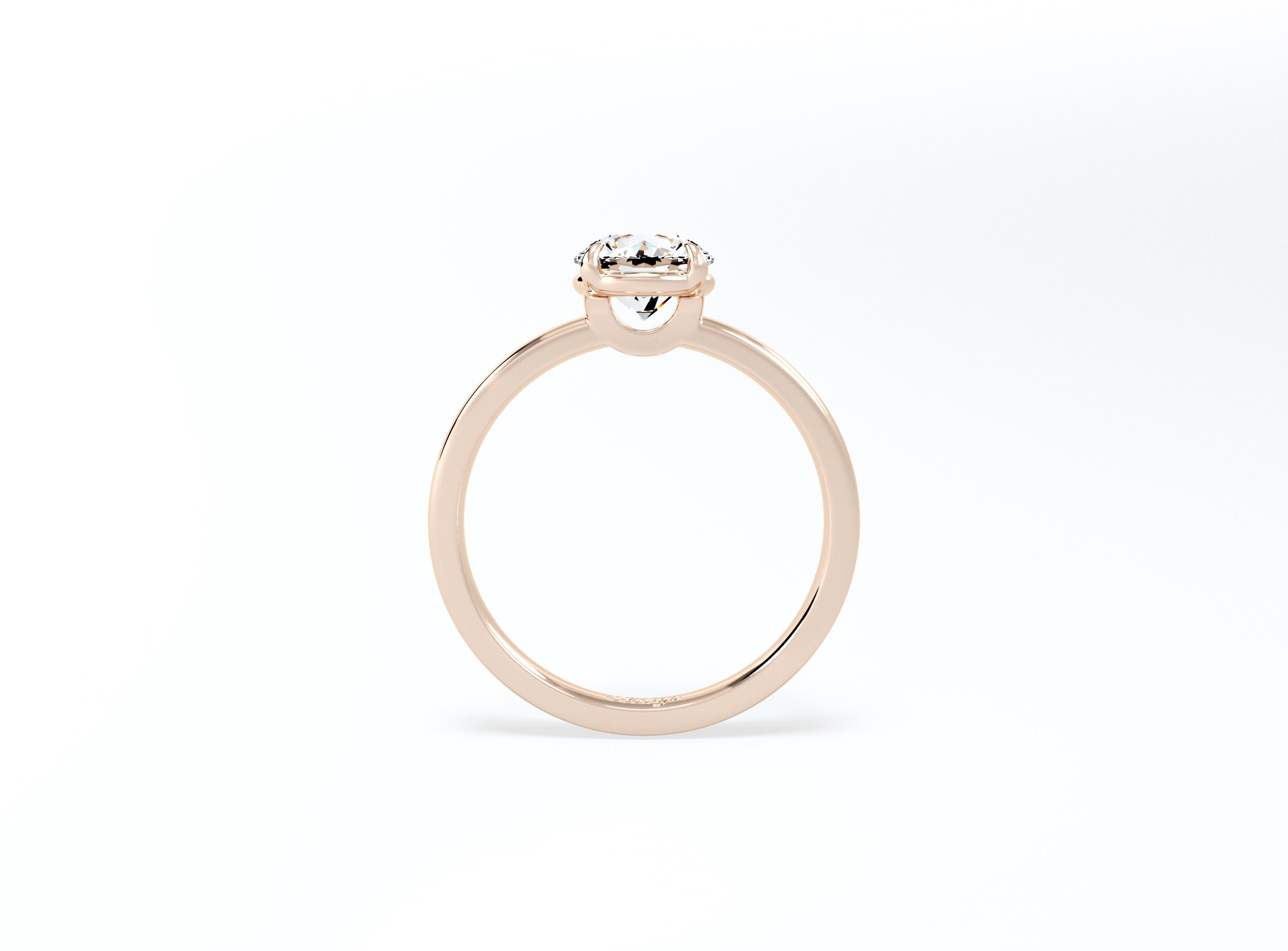 4 Prong Round Brilliant Solitaire Ring - Rose Gold - Bodega