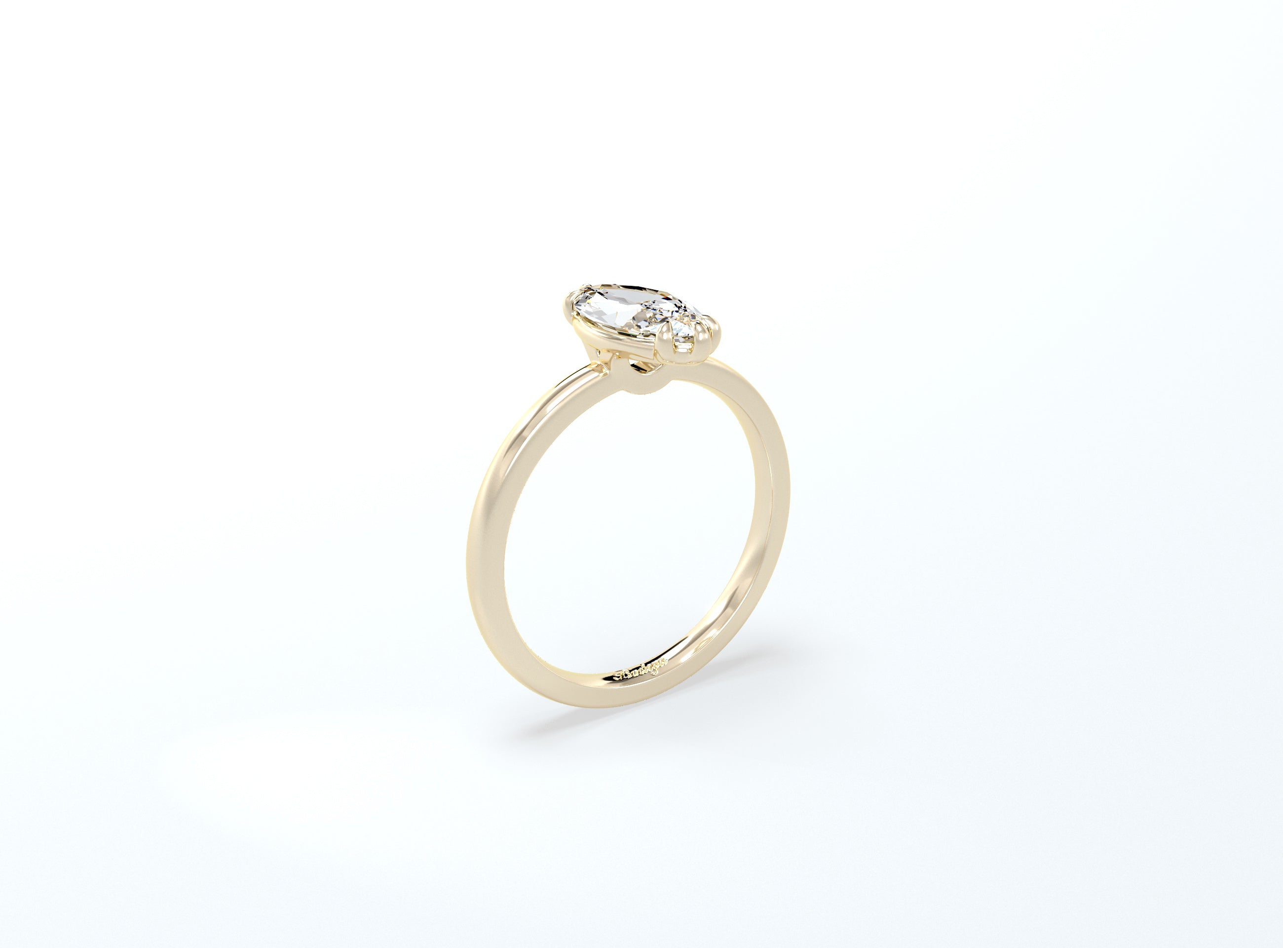 Marquise Solitaire Ring - Yellow Gold - Bodega
