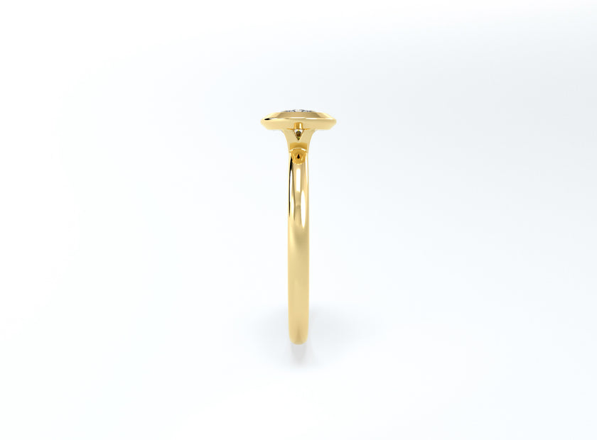 Bezel Set Oval Diamond Ring - Yellow Gold - Bodega