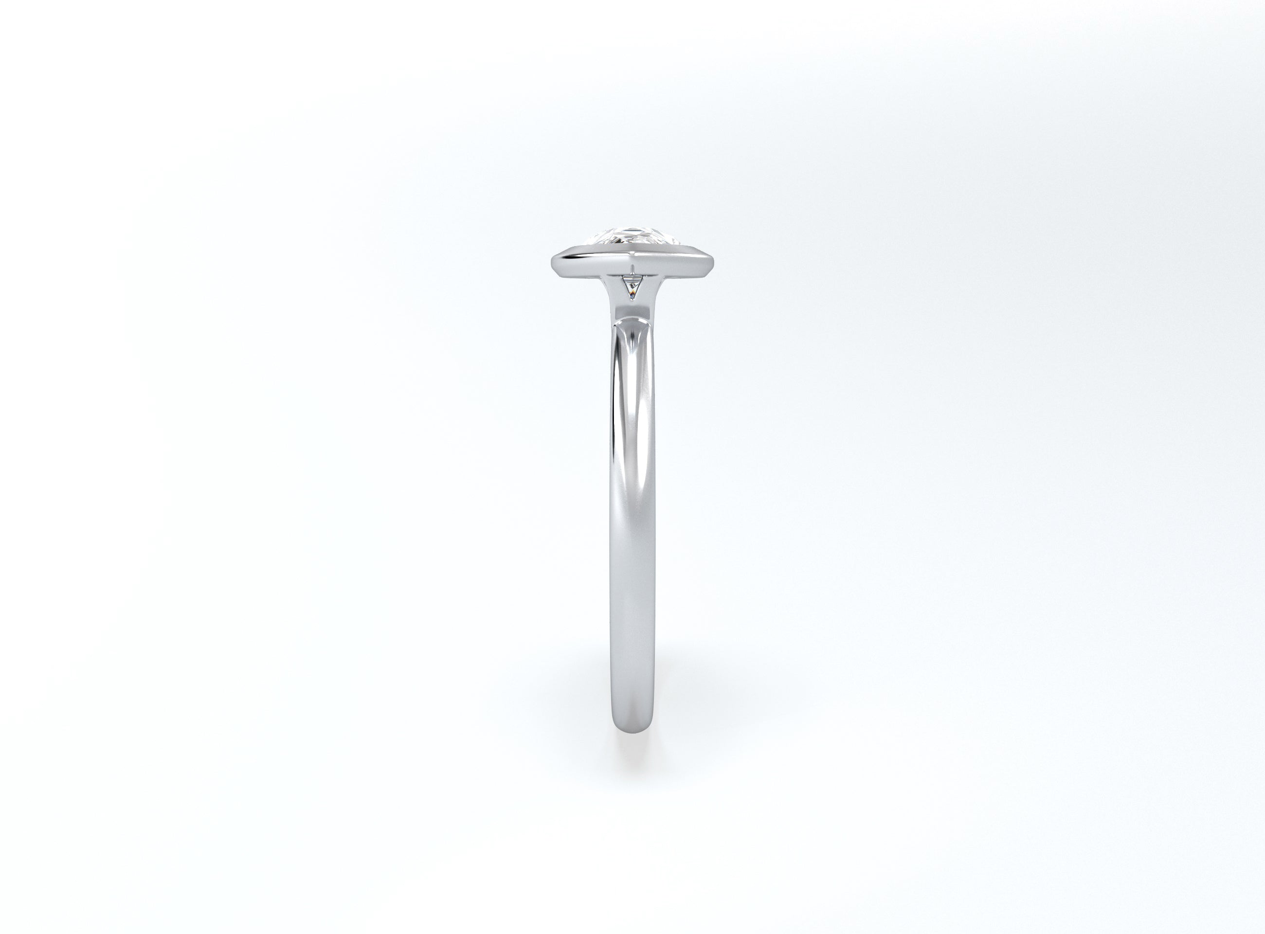 Pear Bezel Ring - Platinum - Bodega