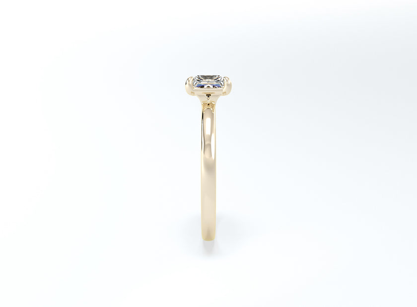 Cushion Cut Solitaire Ring - Yellow Gold - Bodega