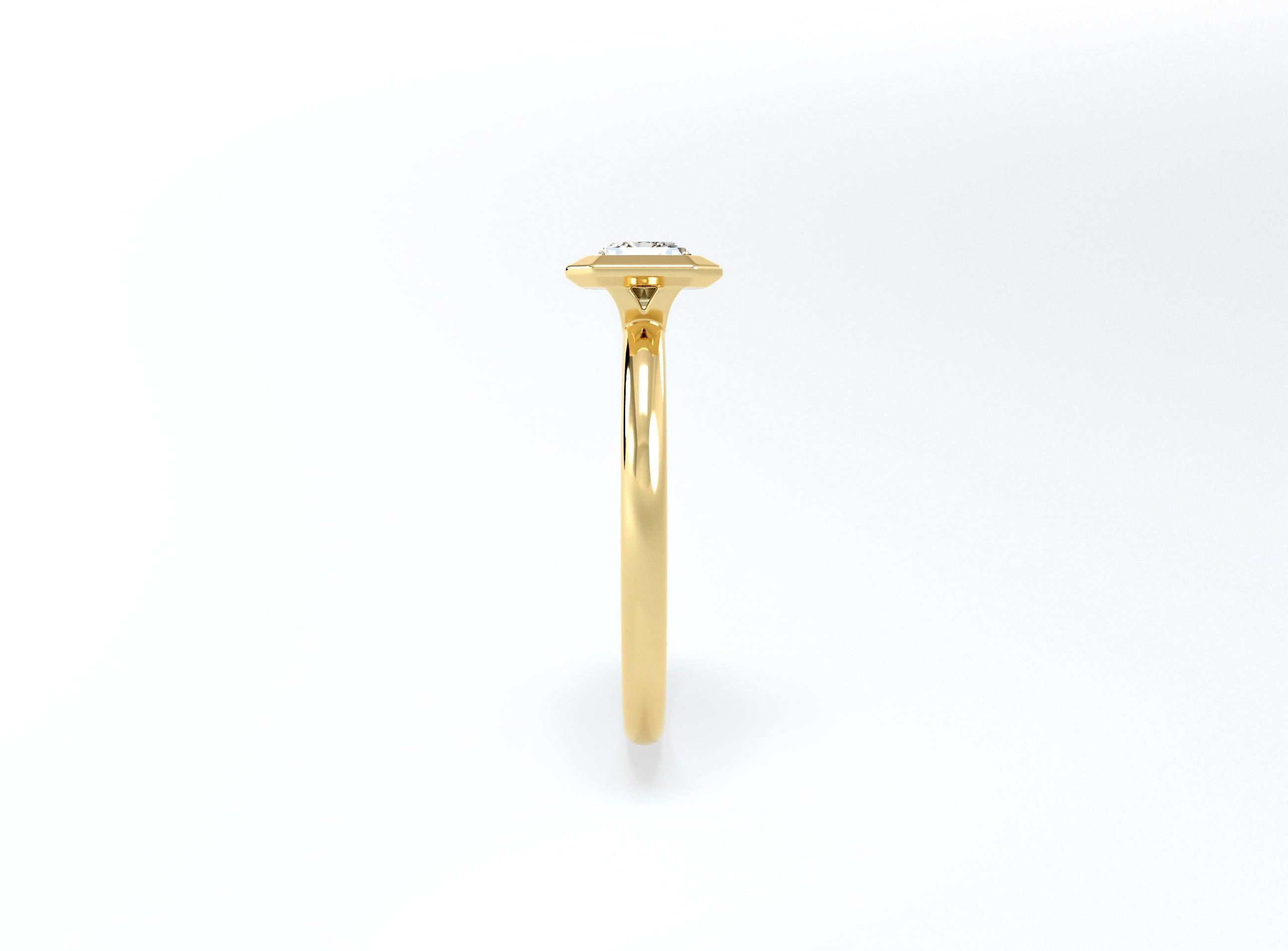 Radiant Cut Bezel Ring - Yellow Gold - Bodega