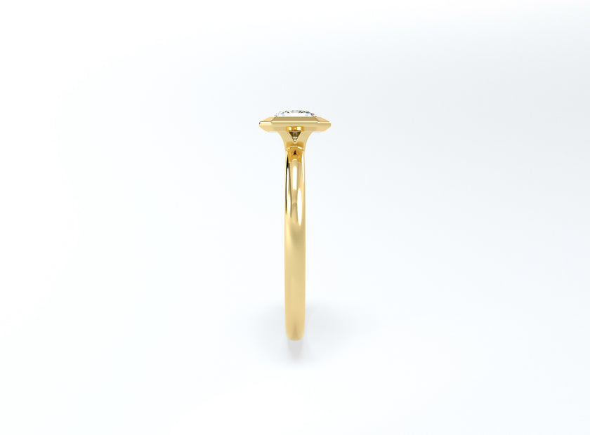 Radiant Cut Bezel Ring - Yellow Gold - Bodega