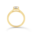 Bezel Set Emerald Cut Diamond Ring - Yellow Gold - Bodega