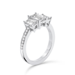 Emerald three stone Ring - Platinum - Bodega