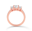Emerald three stone Ring - Rose Gold - Bodega