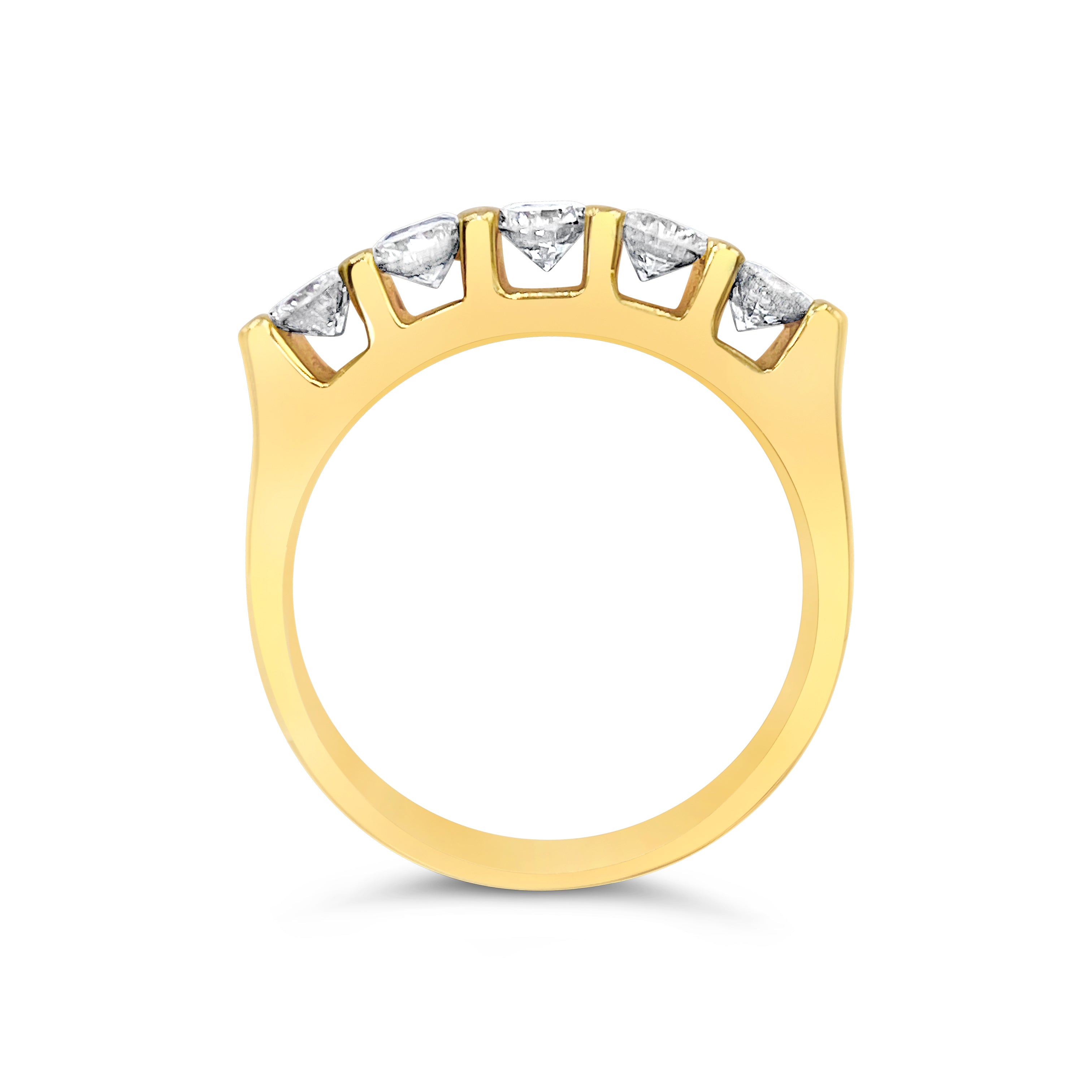 Ring set with round brilliant diamonds  - Yellow Gold - Bodega