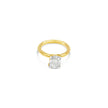 Oval Cut Solitaire Ring with accent prongs- Yellow Gold - Bodega