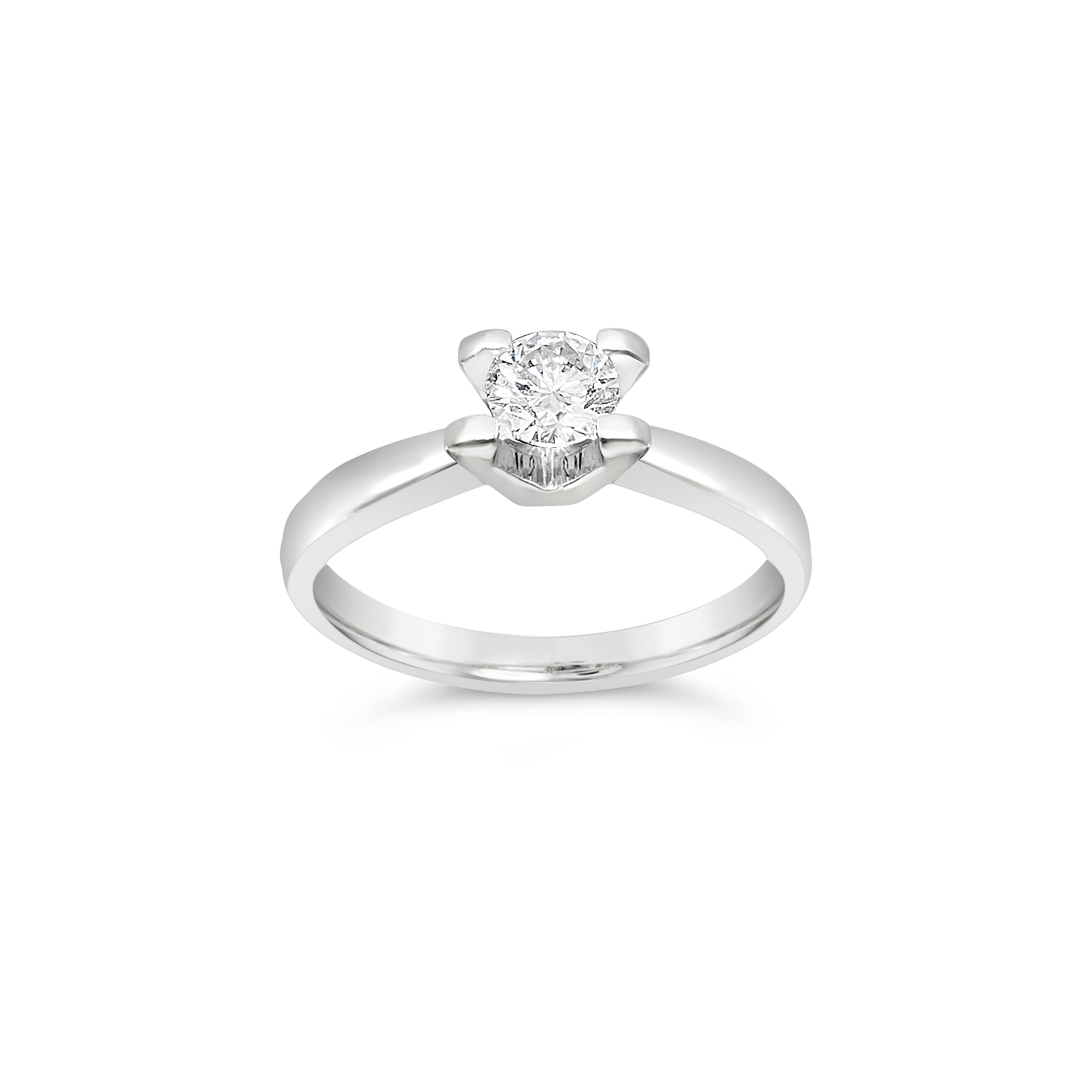 Round Brilliant Cut Solitaire Ring in tension setting - Platinum - Bodega