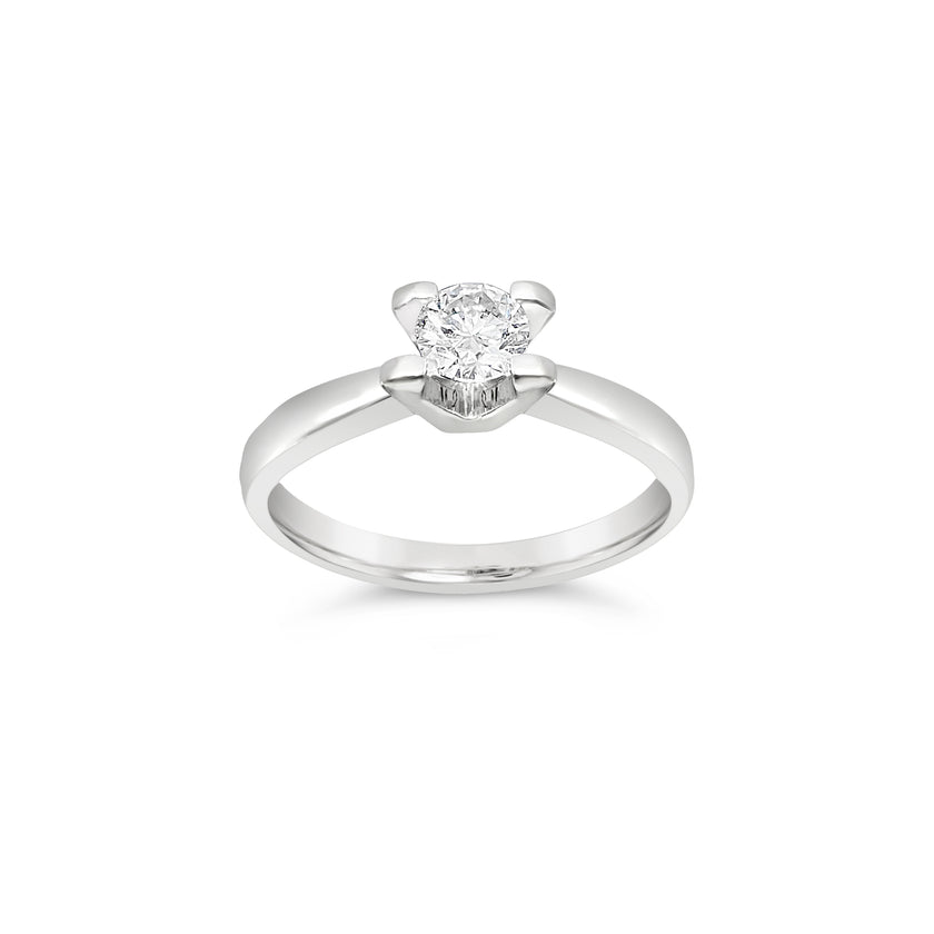 Round Brilliant Cut Solitaire Ring in tension setting - Platinum - Bodega