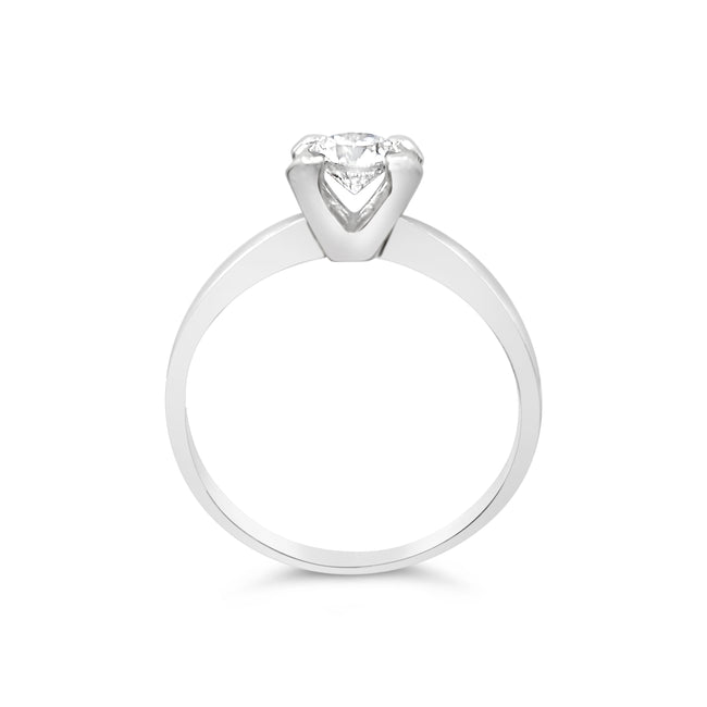 Round Brilliant Cut Solitaire Ring in tension setting - Platinum - Bodega