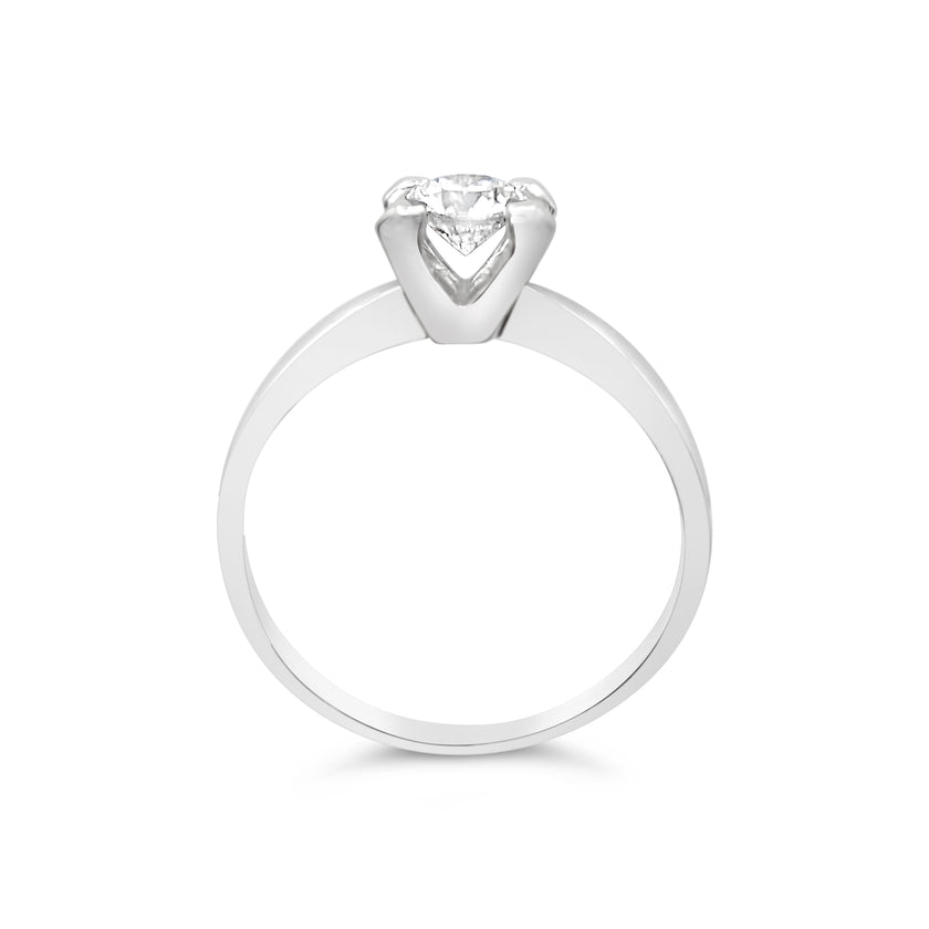 Round Brilliant Cut Solitaire Ring in tension setting - Platinum - Bodega