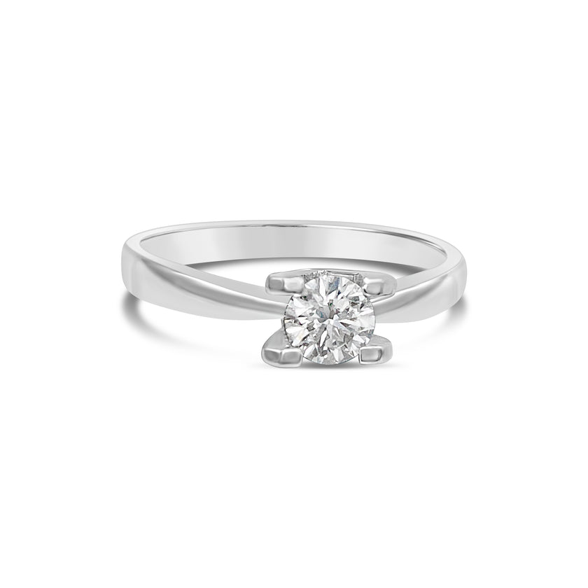 Round Brilliant Cut Solitaire Ring in tension setting - Platinum - Bodega