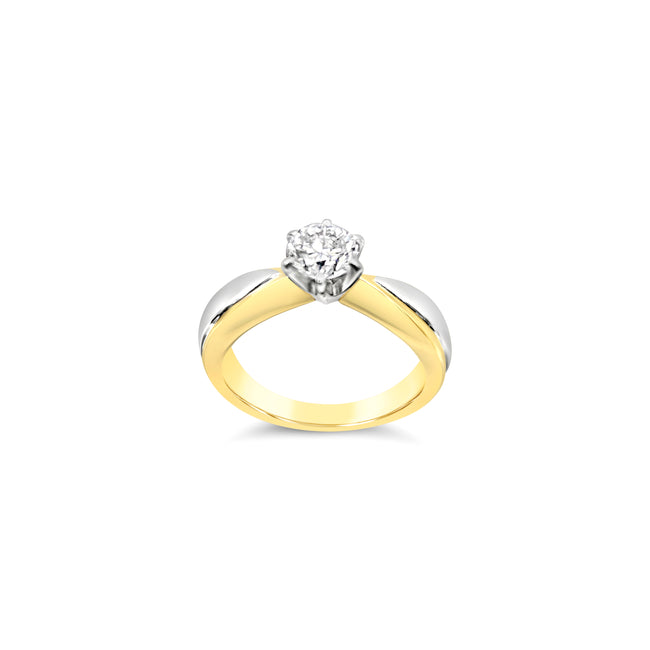 Two tone Round Brilliant Cut Solitaire Ring - Bodega