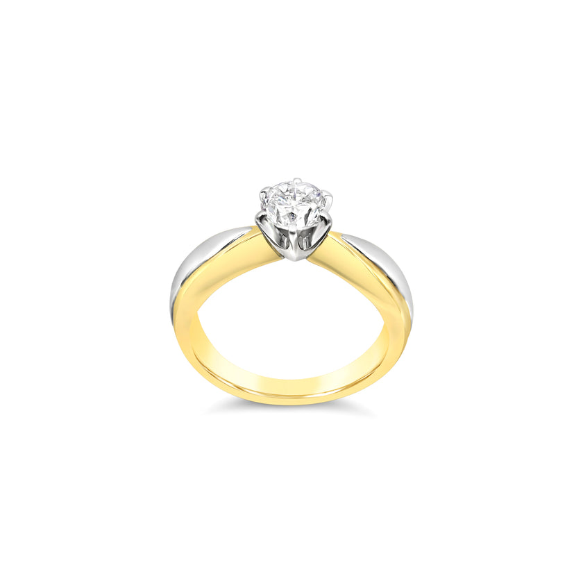 Two tone Round Brilliant Cut Solitaire Ring - Bodega