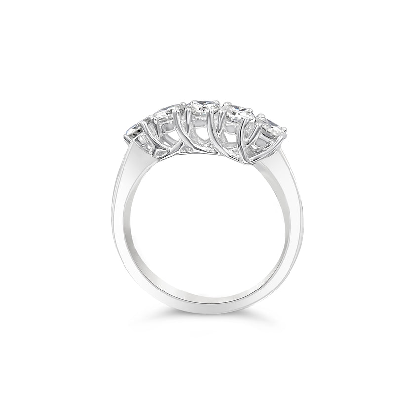 5 Stone Round Brilliant ring - Platinum - Bodega