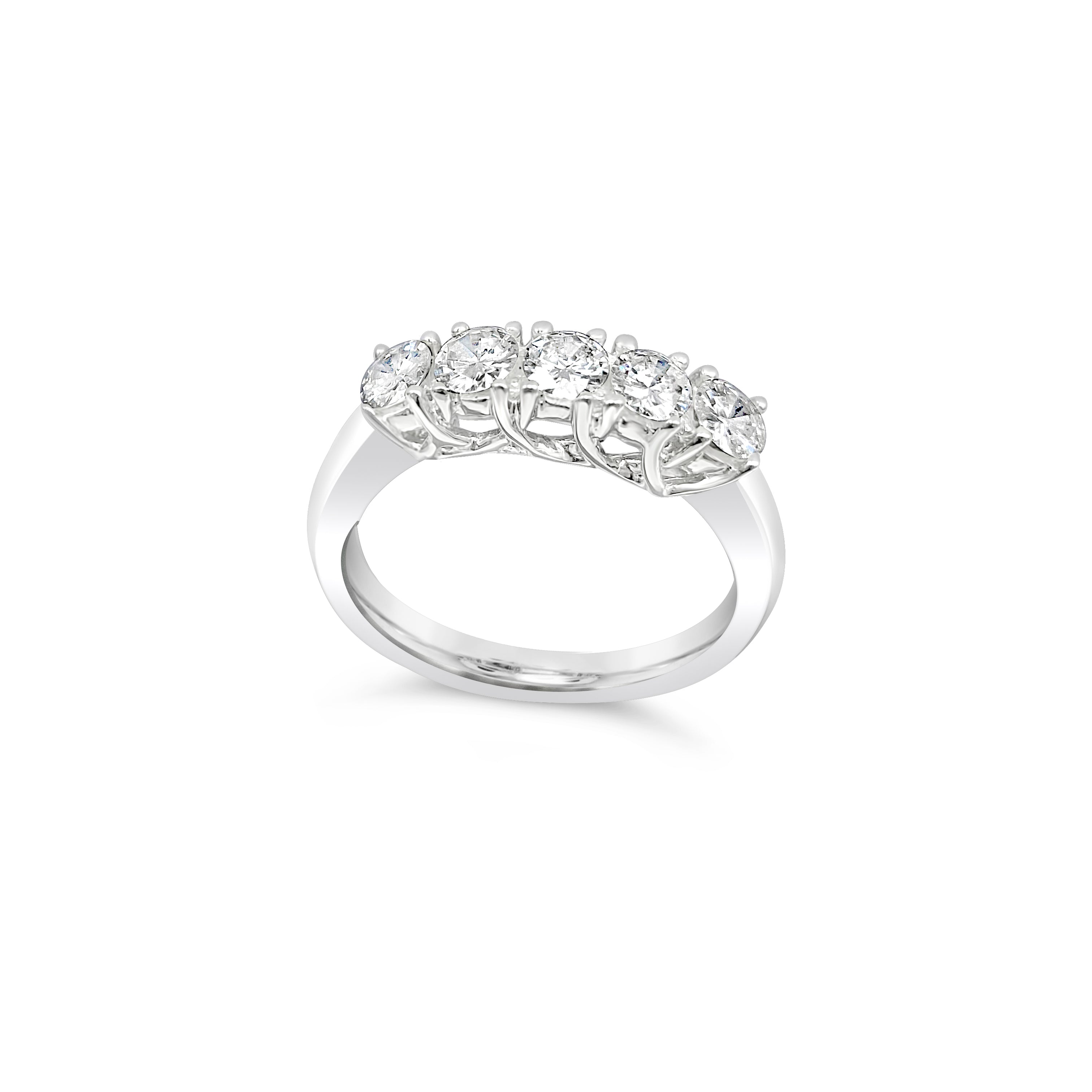 5 Stone Round Brilliant ring - Platinum - Bodega
