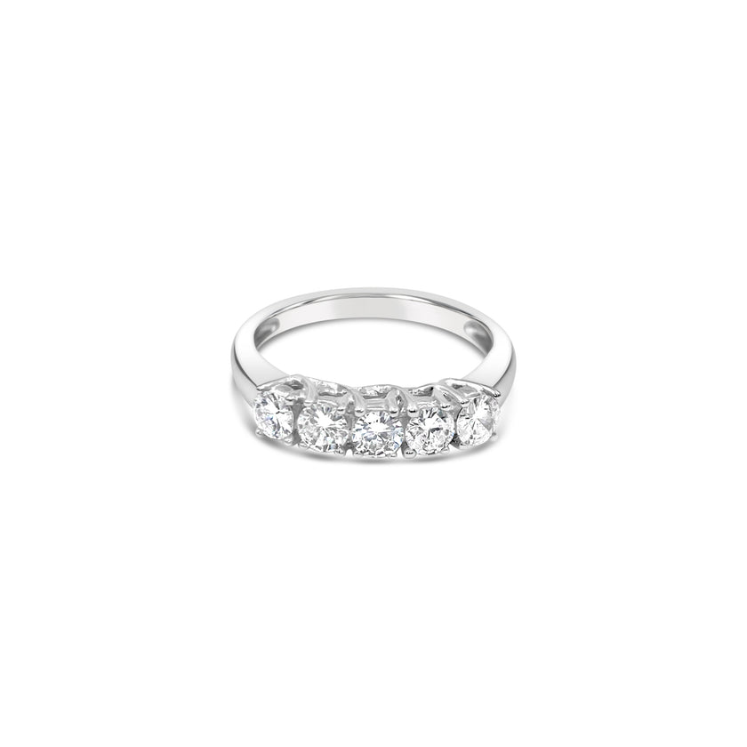 5 Stone Round Brilliant ring - Platinum - Bodega