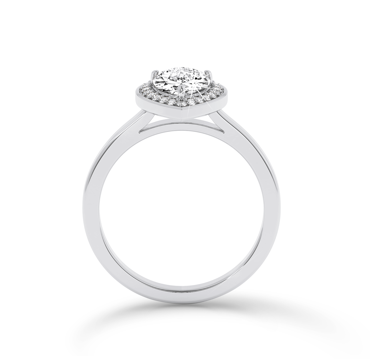 Pear Diamond Ring with halo - Platinum - Bodega