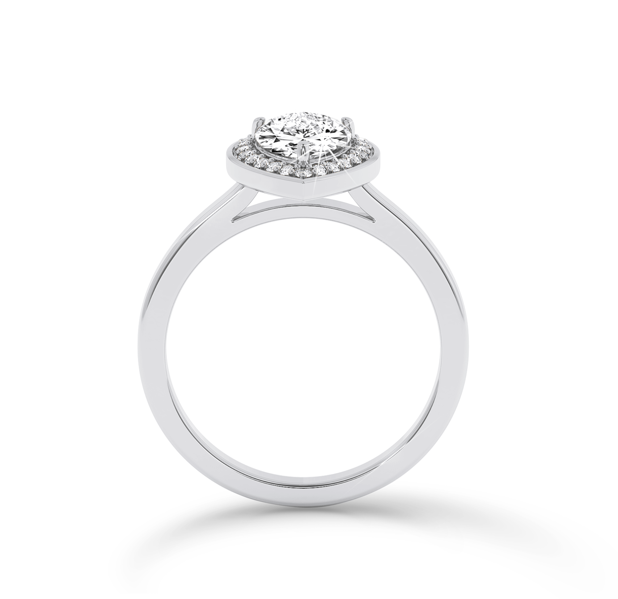 Pear Diamond Ring with halo - Platinum - Bodega