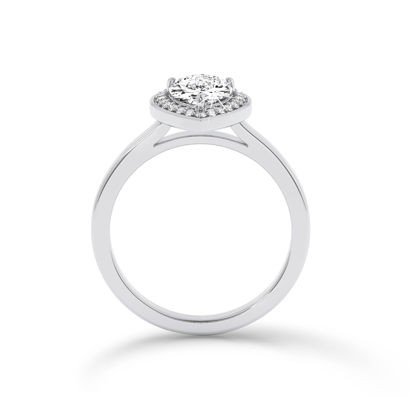 Pear Diamond Ring with halo - Platinum - Bodega