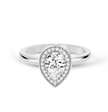 Pear Diamond Ring with halo - Platinum - Bodega