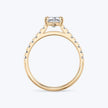 Shoulder Set Pave Emerald Ring - Yellow Gold - Bodega