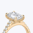 Shoulder Set Pave Emerald Ring - Yellow Gold - Bodega