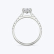 Shoulder Set Pave Emerald Ring - Platinum - Bodega