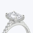 Shoulder Set Pave Emerald Ring - Platinum - Bodega