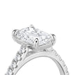 Emerald Solitaire Ring with Pave shoulders- Platinum - Bodega