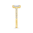 Emerald Solitaire Ring with Pave shoulders- Yellow Gold - Bodega