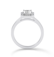 Bezel Set Emerald Cut halo Ring - Platinum - Bodega