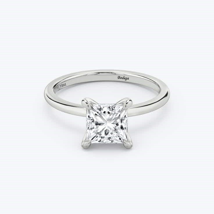 Princess Cut Solitaire Ring - Platinum - Bodega