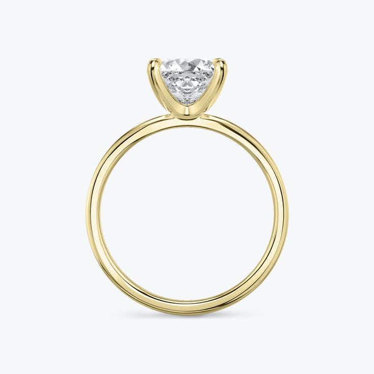 Princess Cut Solitaire Ring - Yellow Gold - Bodega
