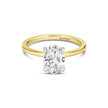 Oval Solitaire Ring - Two tone Gold - Bodega