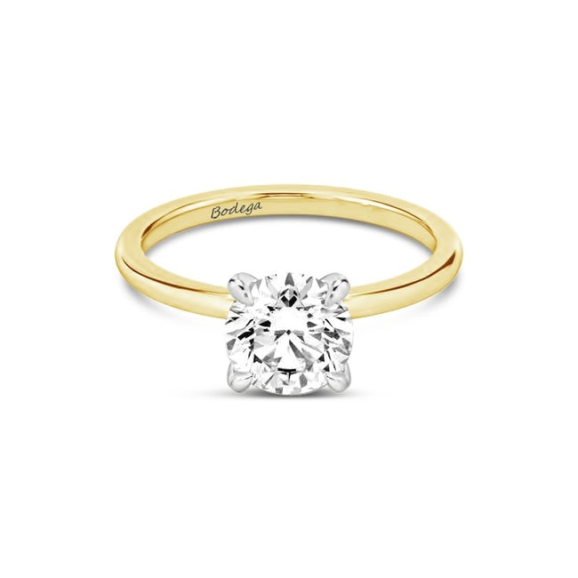 Round Brilliant Solitaire Ring - Two tone Gold - Bodega