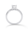 Cushion Cut channel set ring - Platinum - Bodega