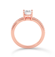 Cushion Cut channel set ring - Rose Gold - Bodega