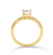 Cushion Cut channel set ring - Yellow Gold - Bodega