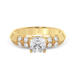 Cushion Cut knife edge ring - Yellow Gold - Bodega