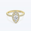 Halo Marquise Solitaire Ring - Yellow Gold - Bodega