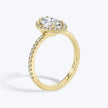 Halo Marquise Solitaire Ring - Yellow Gold - Bodega