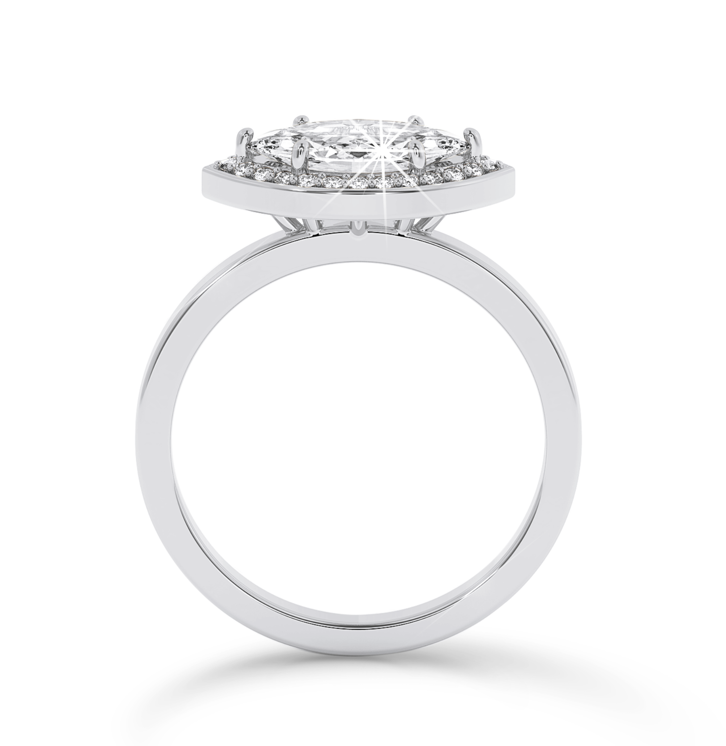 Marquise Cut Halo Ring - Platinum - Bodega