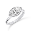 Marquise Cut Halo Ring - Platinum - Bodega